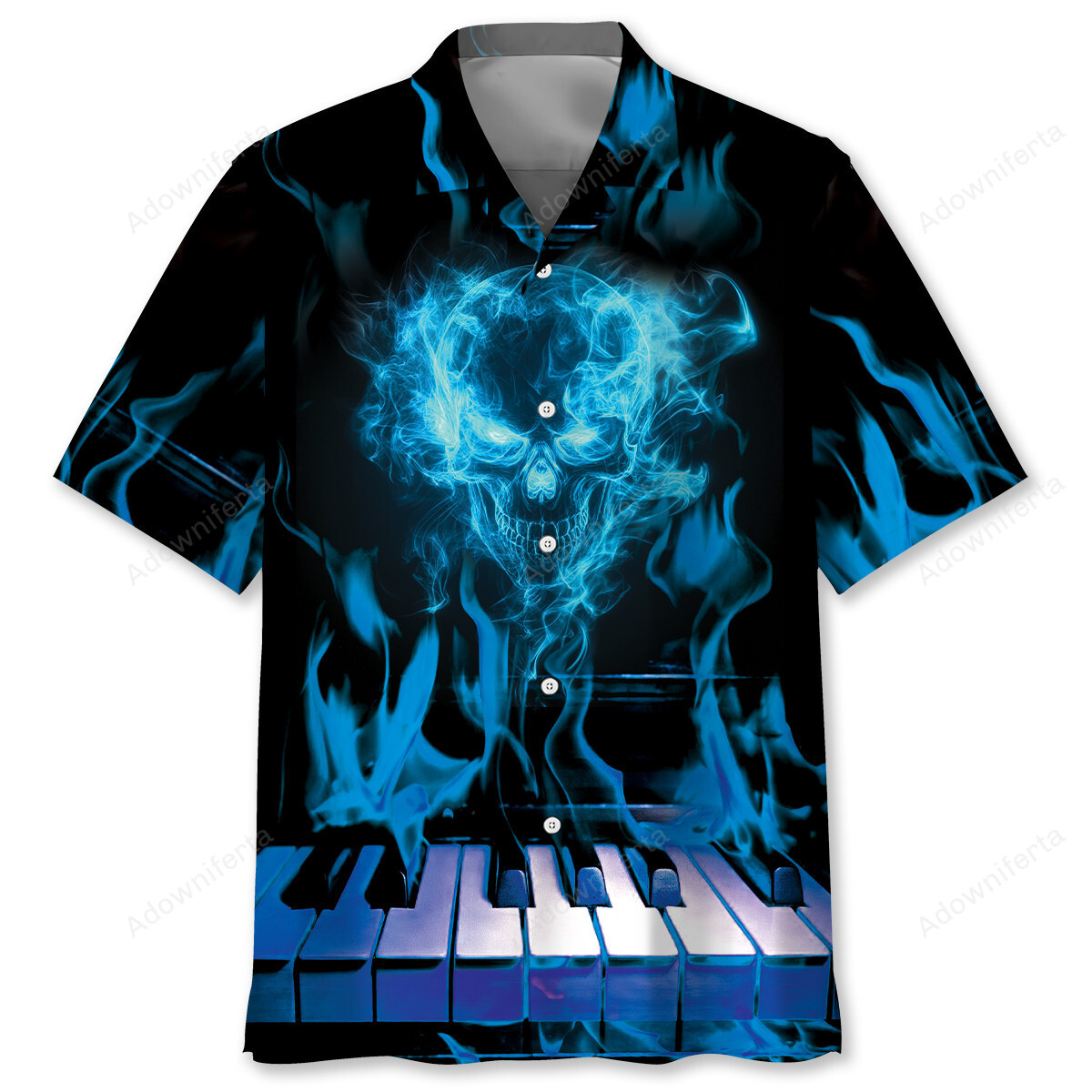 Goalzenith Halloween Skull Piano Hawaiian Shirt For Fan