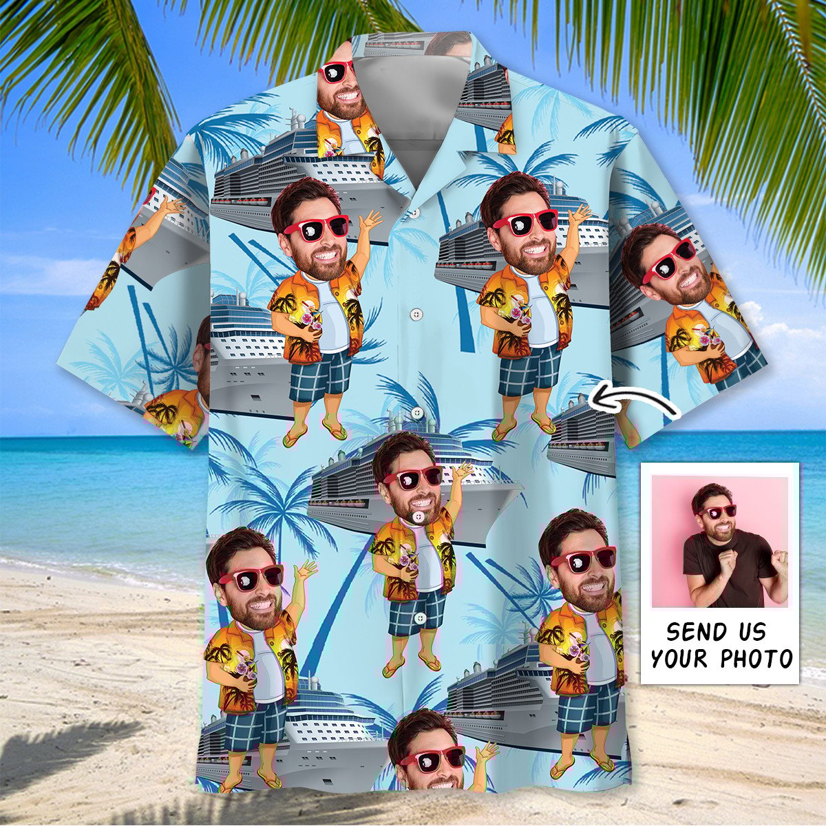 Goalzenith Happy Cruise Custom Photo Hawaiian Shirt For Fan
