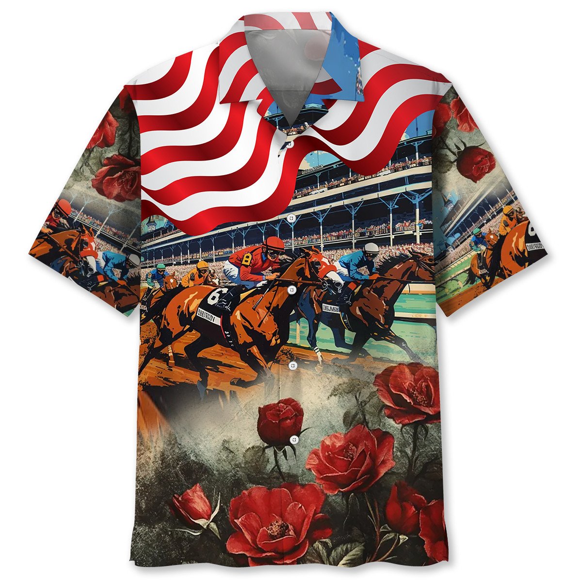 Goalzenith Horse Racing USA Rose Hawaiian Shirt For Fan