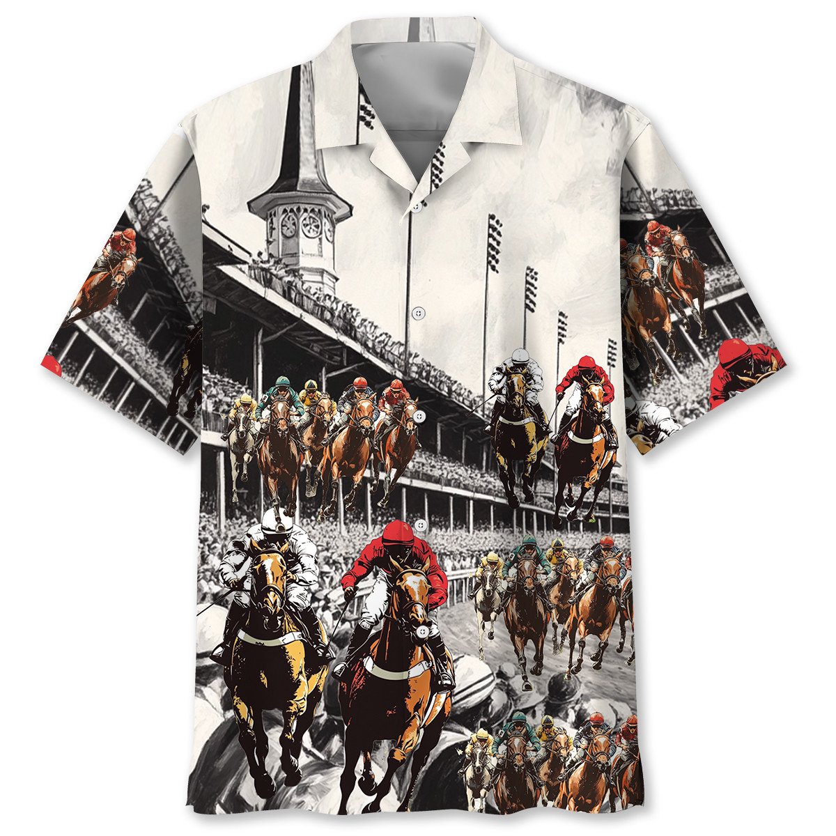 Goalzenith Horse Racing Vintage Racecourse Hawaiian Shirt For Fan