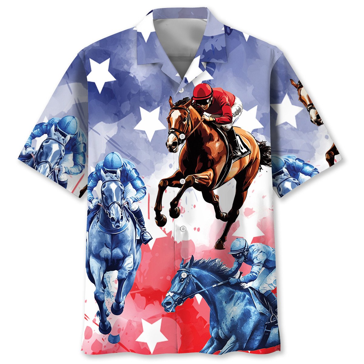 Goalzenith Horse Racing Watercolor Hawaiian Shirt For Fan