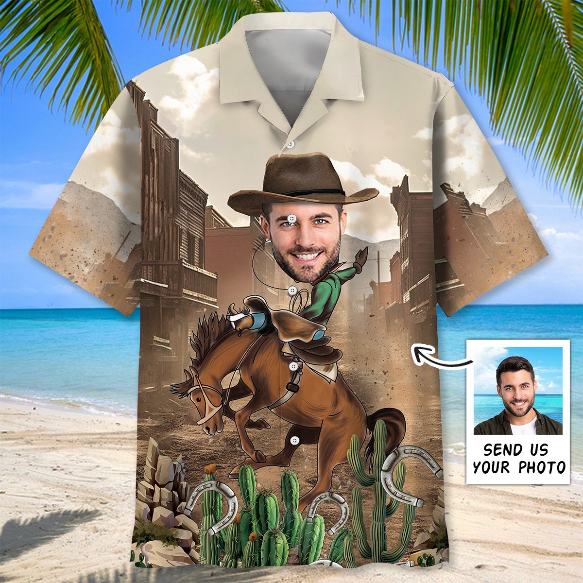 Goalzenith Horse Rodeo Western Custom Photo Hawaiian Shirt For Fan