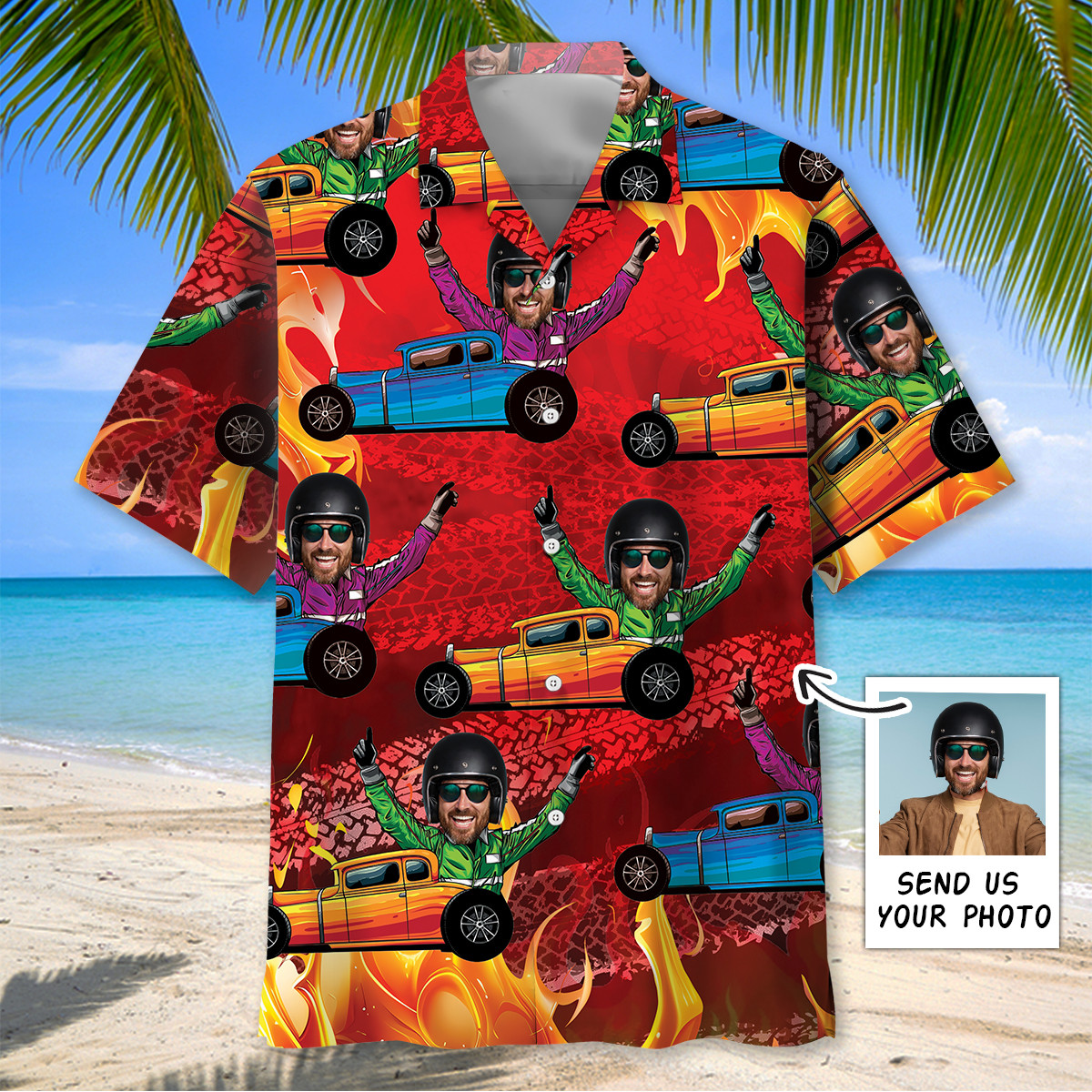 Goalzenith Hot Rod Racing Desert Custom Photo Hawaiian Shirt For Fan