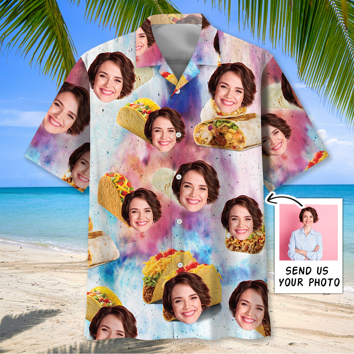 Goalzenith I Love My Wife And Taco Custom Face Hawaiian Shirt For Fan