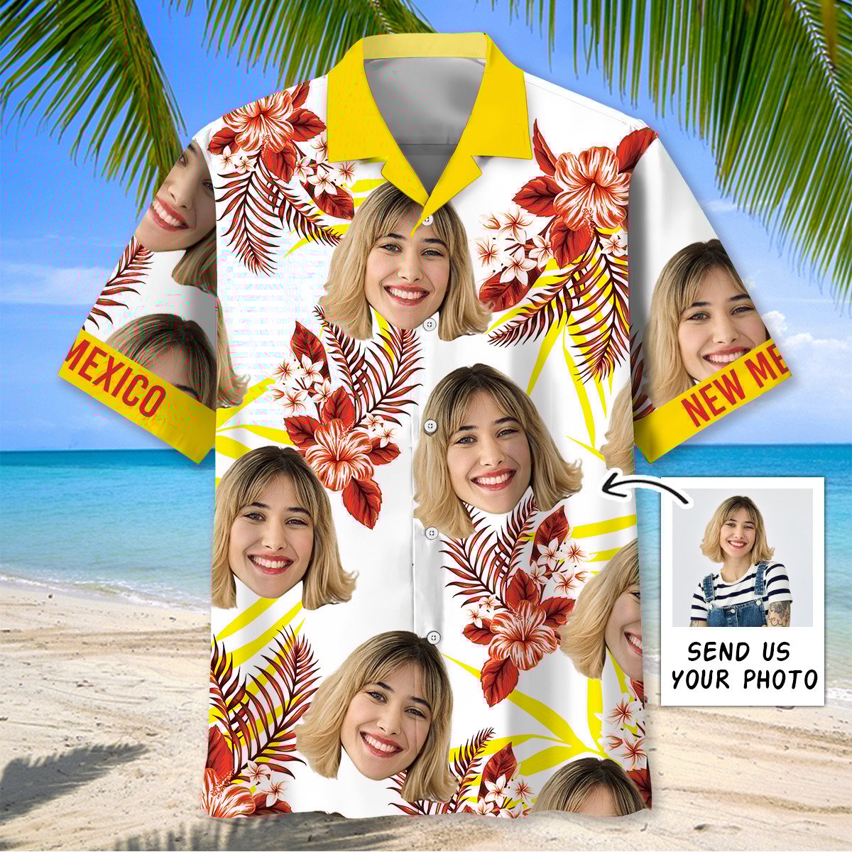 Goalzenith I Love New Mexico And My Wife Custom Face Hawaiian Shirt For Fan