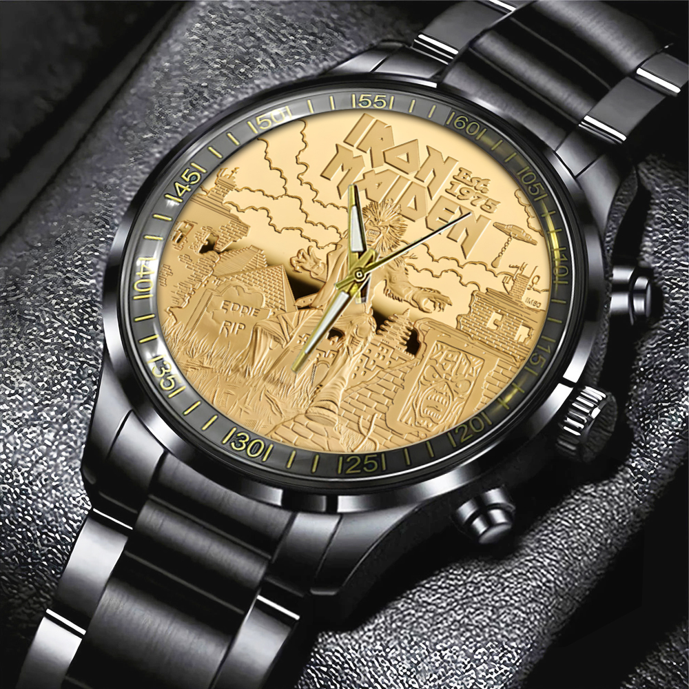 Goalzenith Iron Maiden Music Black Stainless Steel Watch For Fan
