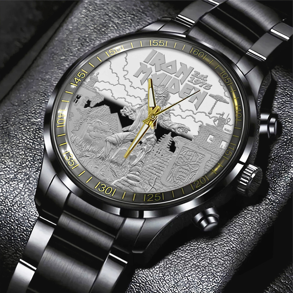 Goalzenith Iron Maiden Music Black Stainless Steel Watch For Fan