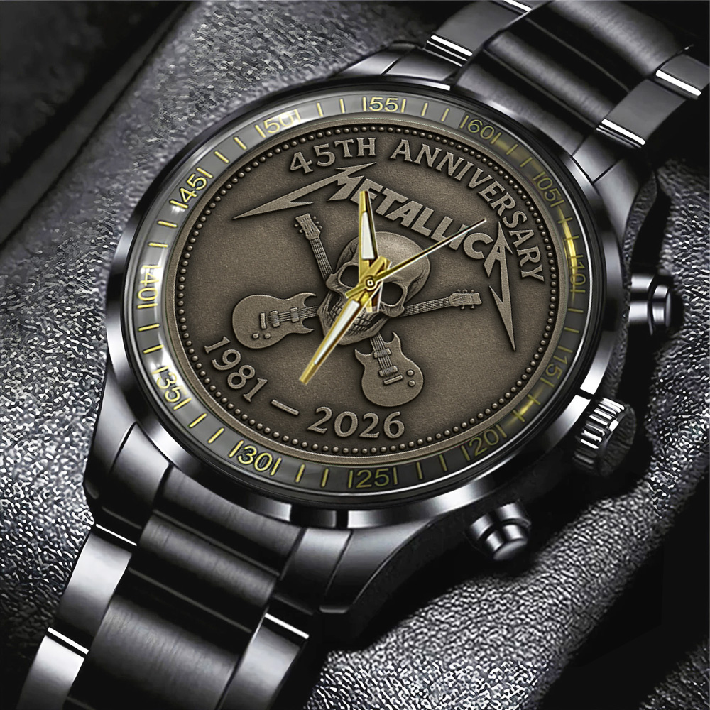Goalzenith MET Band Music Black Stainless Steel Watch For Fan