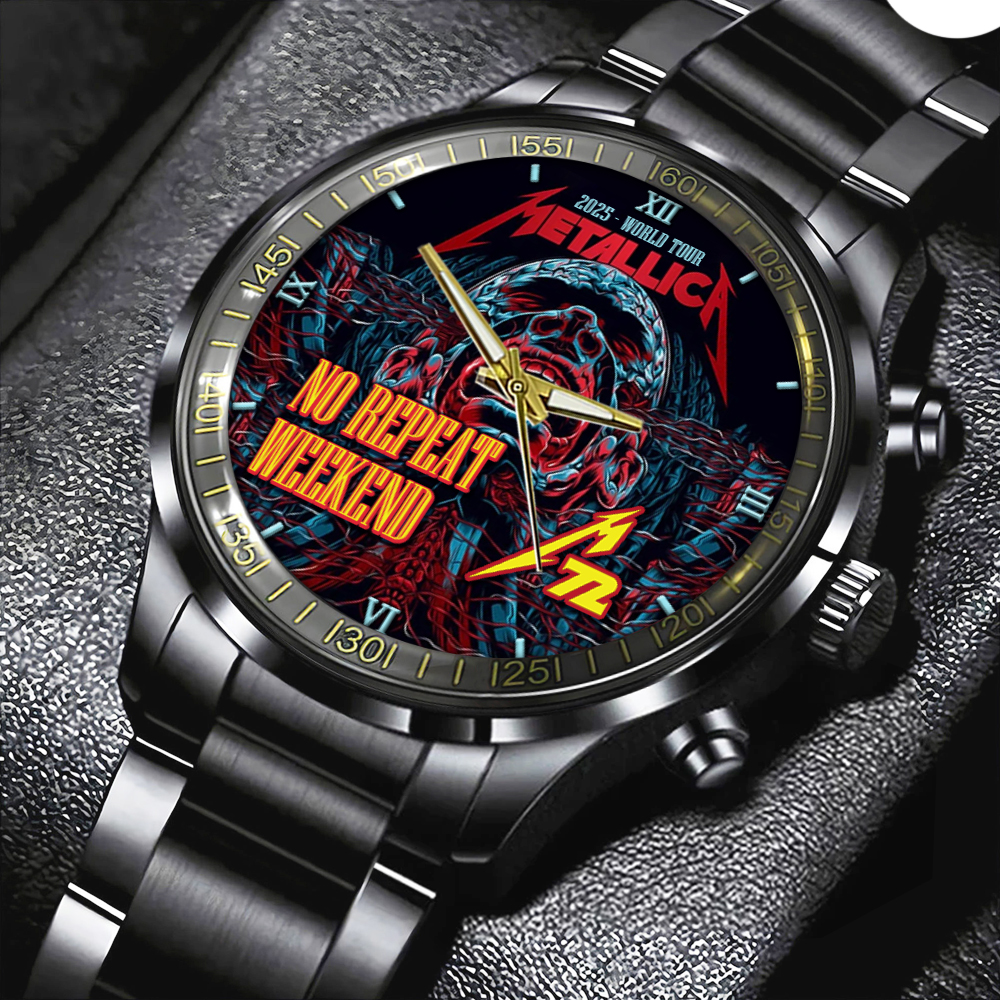 Goalzenith MET Band Music Black Stainless Steel Watch For Fanch