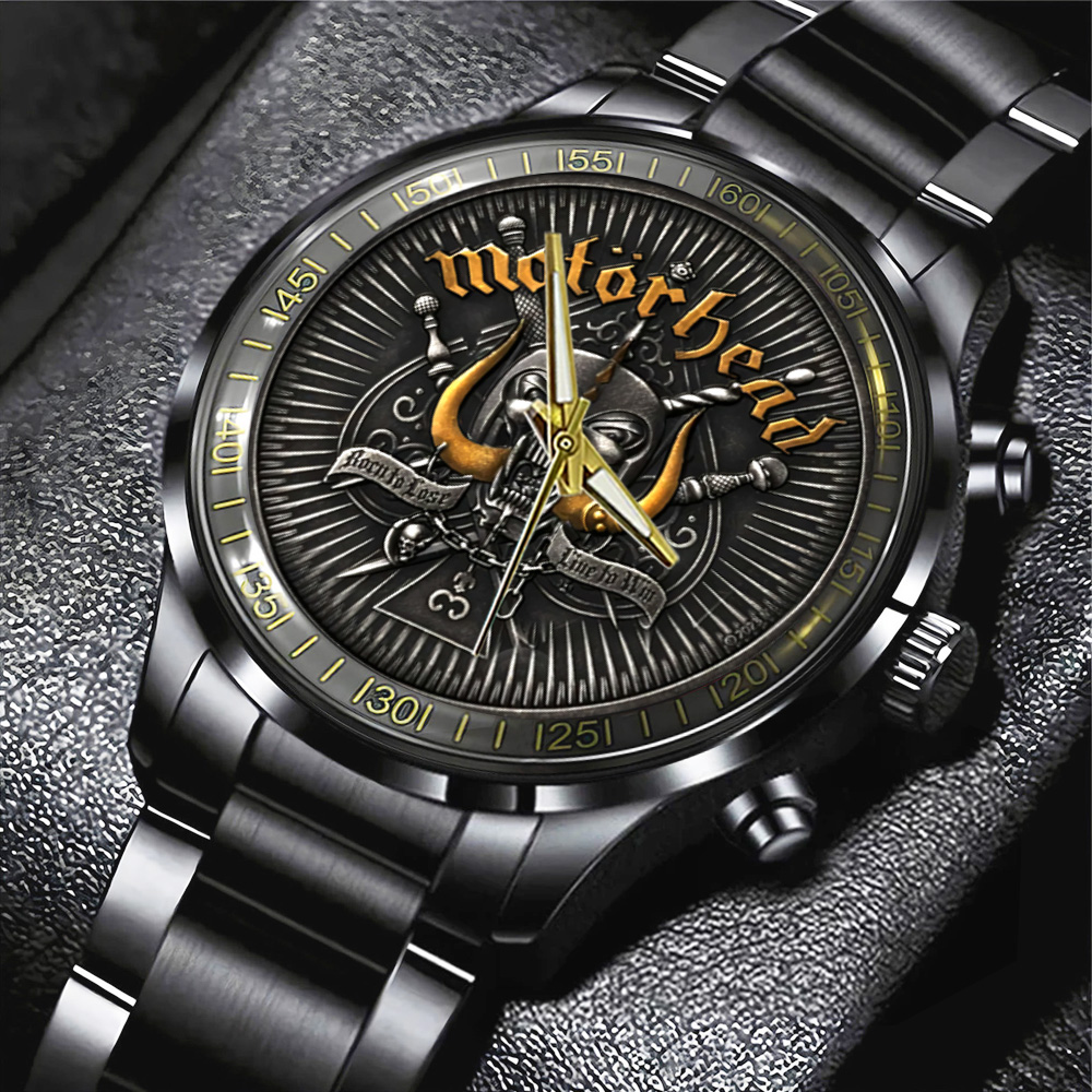 Goalzenith Motörhead Band Music Black Stainless Steel Watch For Fan