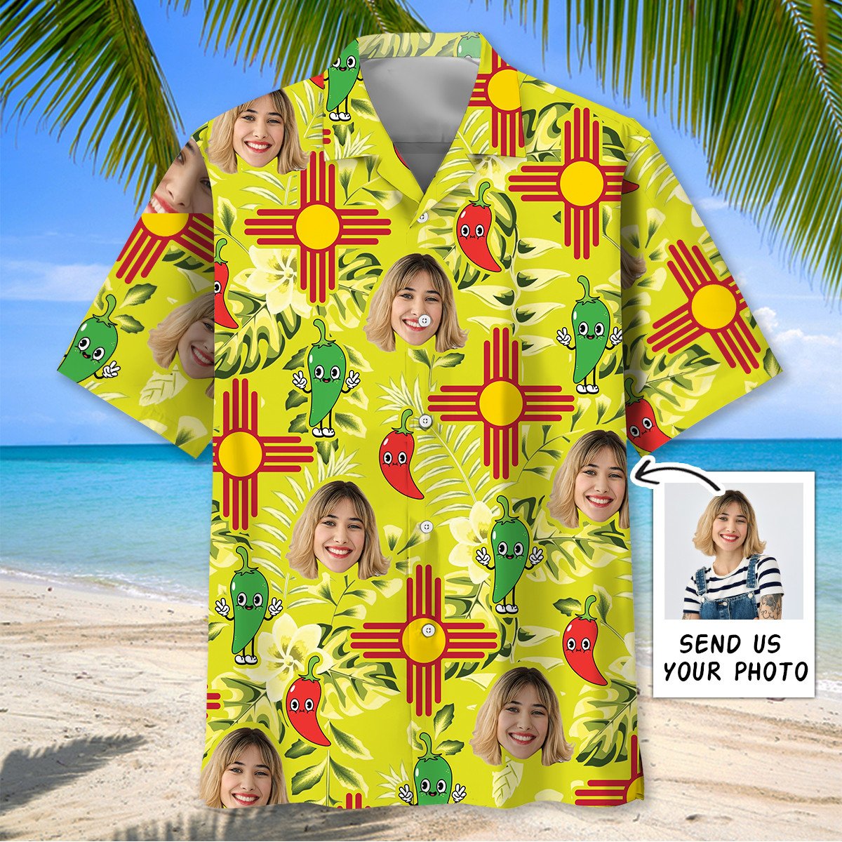 Goalzenith New Mexico Dancing Chilies Custom Face Hawaiian Shirt For Fan