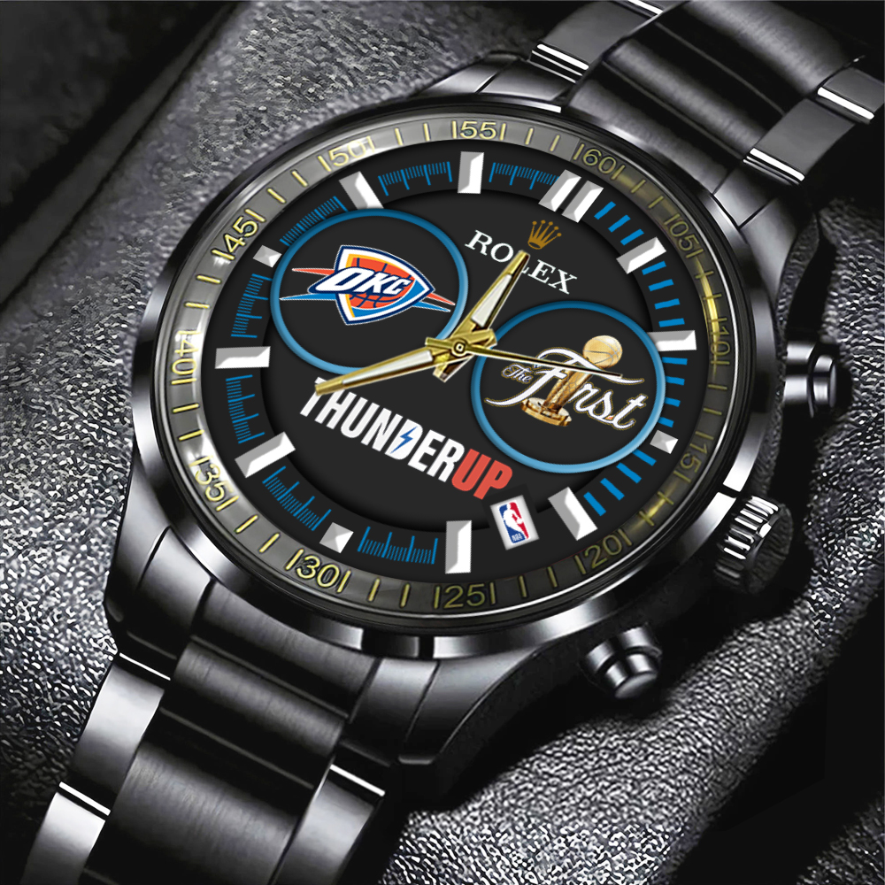 Goalzenith Oklahoma City Thunder NBA x Rolex Black Stainless Steel Watch For Fan
