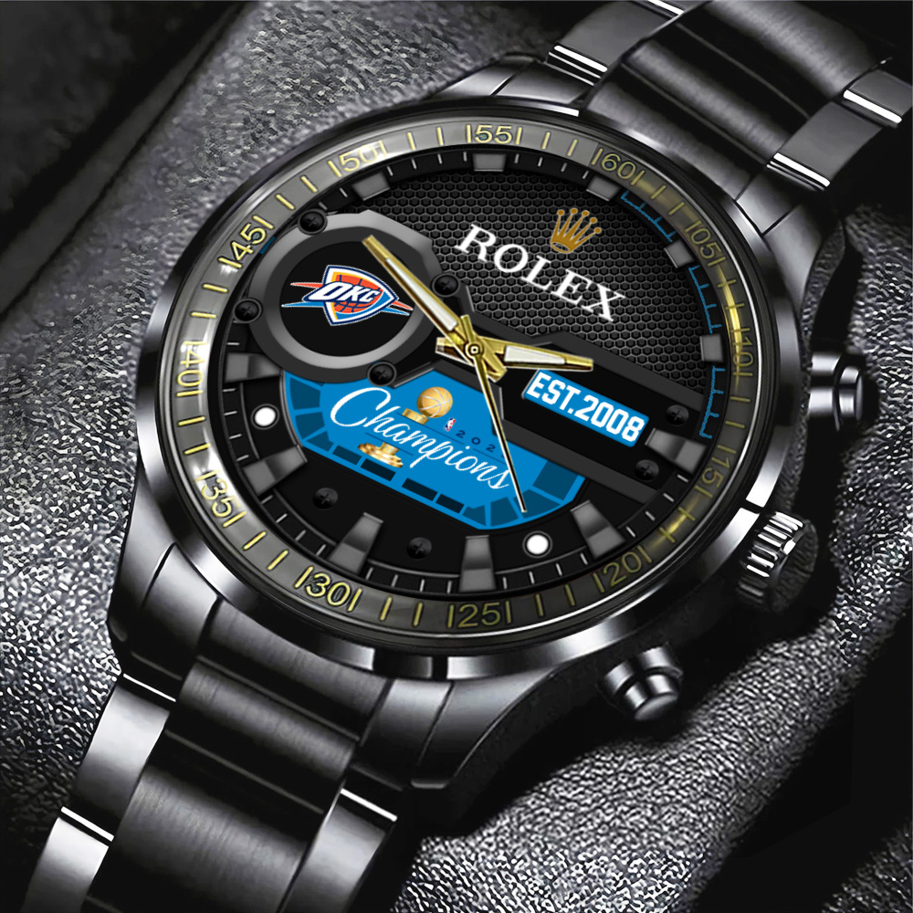Goalzenith Oklahoma City Thunder NBA x Rolex Black Stainless Steel Watch For Fan