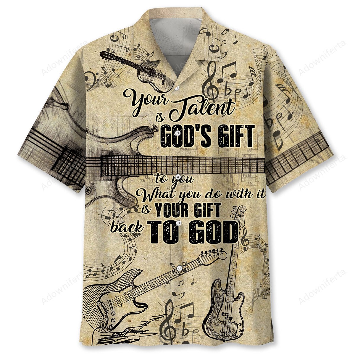 Goalzenith Old Guitar Vintage Style Hawaiian Shirt For Fan
