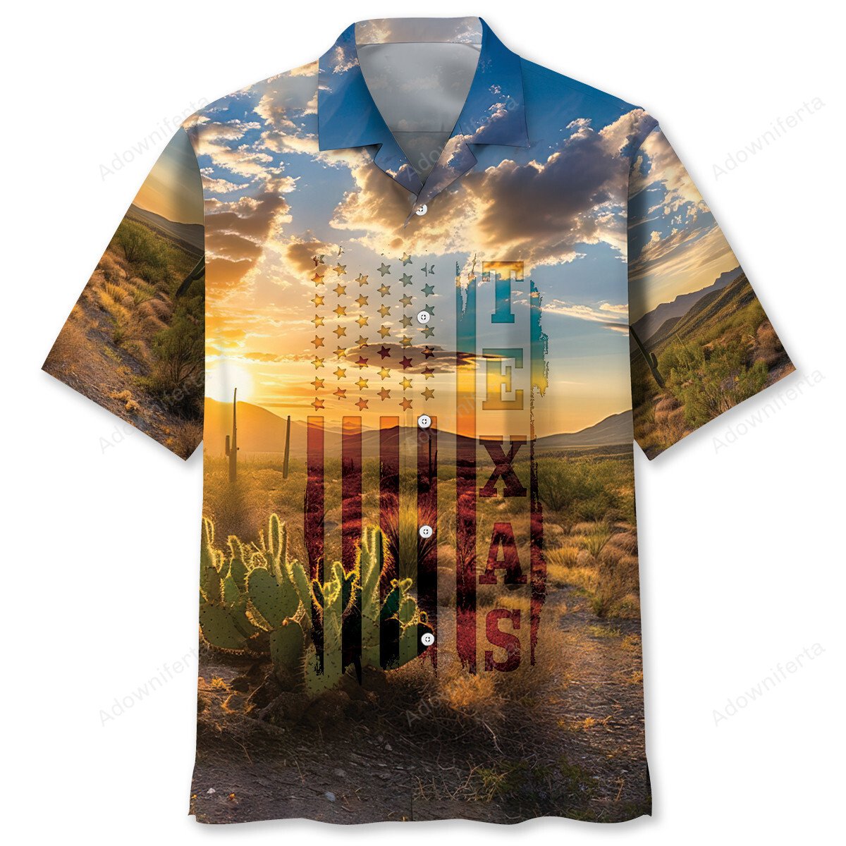 Goalzenith Patriotic America Texas Scene Hawaiian Shirt For Fan