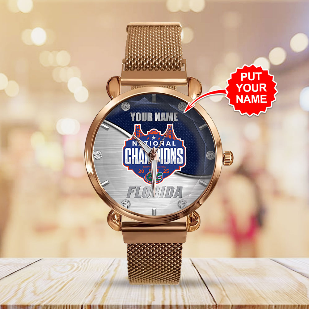 Goalzenith Personalized Florida Gators NCAA Men's Basketball Mesh Strap Quartz Watch For Fan
