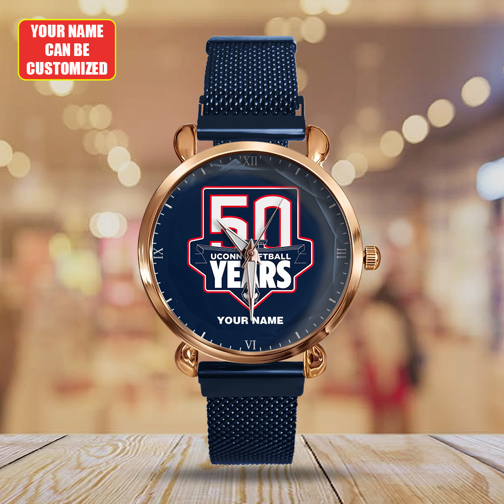 Goalzenith Personalized Uconn Huskies NCAA Women's Softball Mesh Strap Quartz Watch For Fan