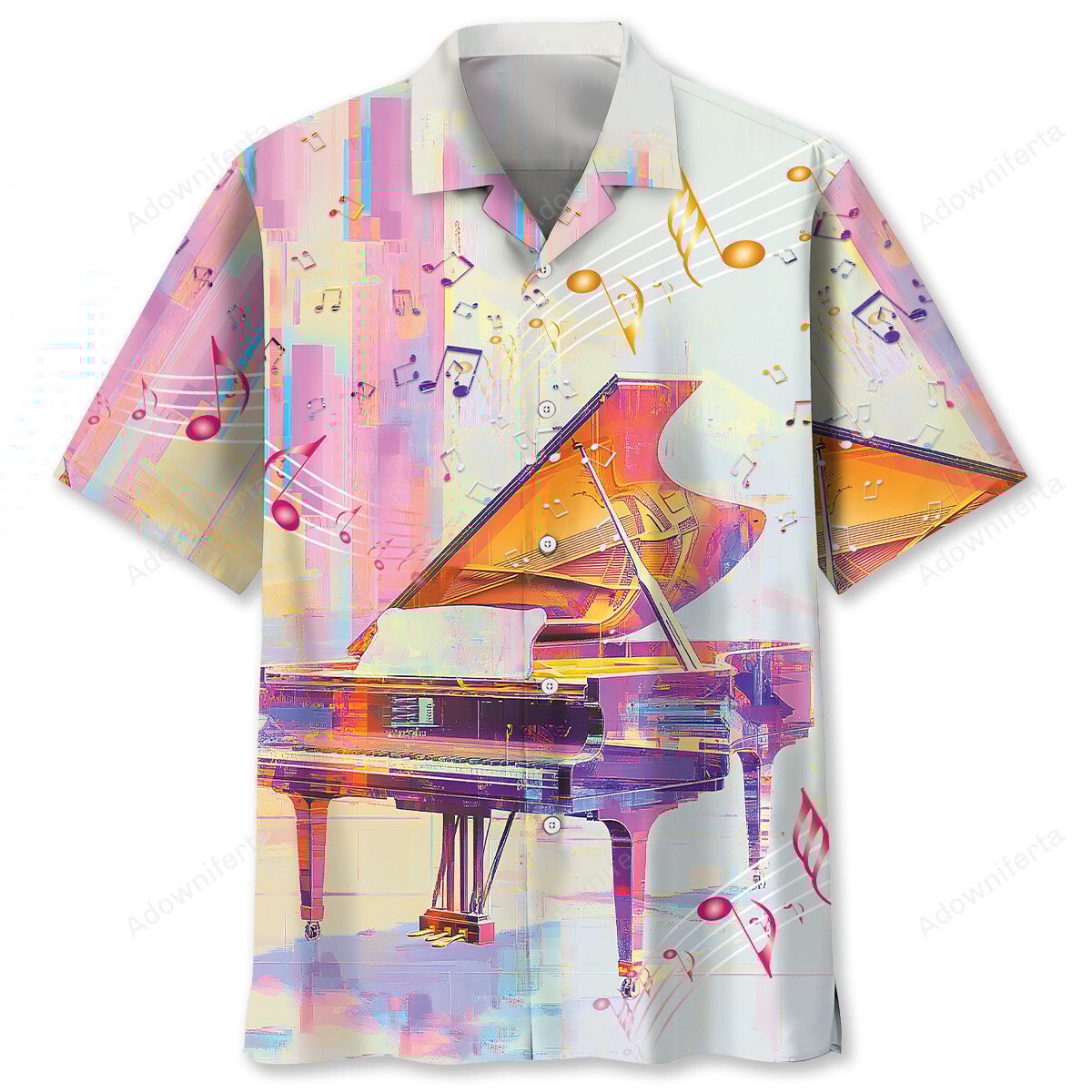 Goalzenith Piano Glitch Art Hawaiian Shirt For Fan