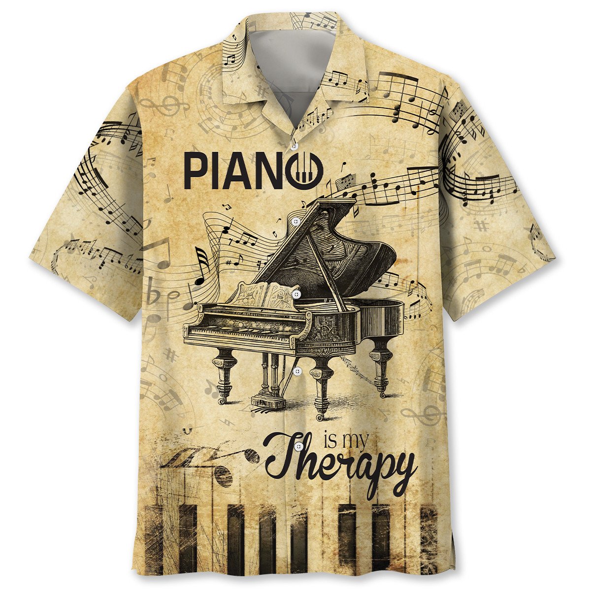 Goalzenith Piano Is My Therapy Hawaiian Shirt Pocket For Fan