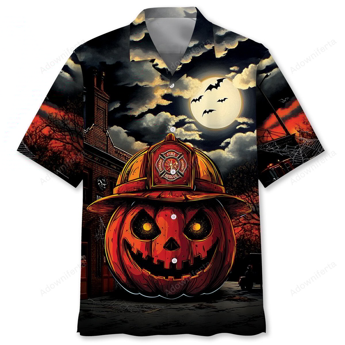 Goalzenith Pumpkin Firefighter Hawaiian Shirt For Fan