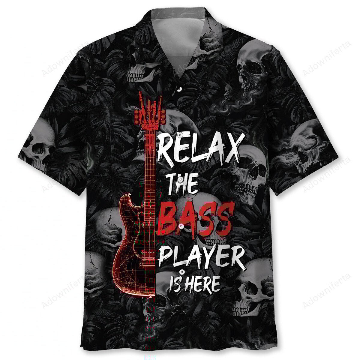 Goalzenith Relax The Bass Player Is Here Skull Hawaiian Shirt For Fan