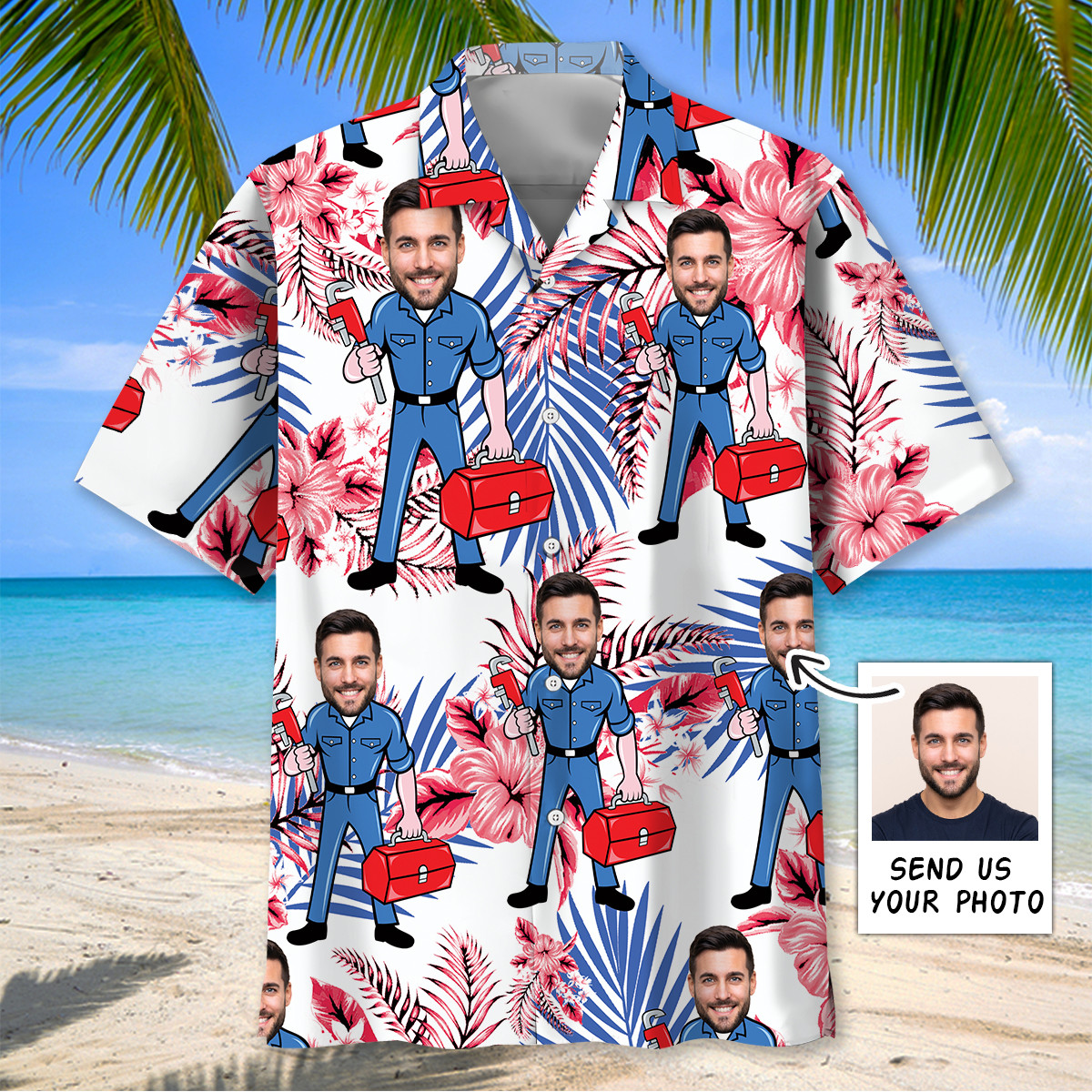 Goalzenith Repair Man Custom Face Hawaiian Shirt For Fan
