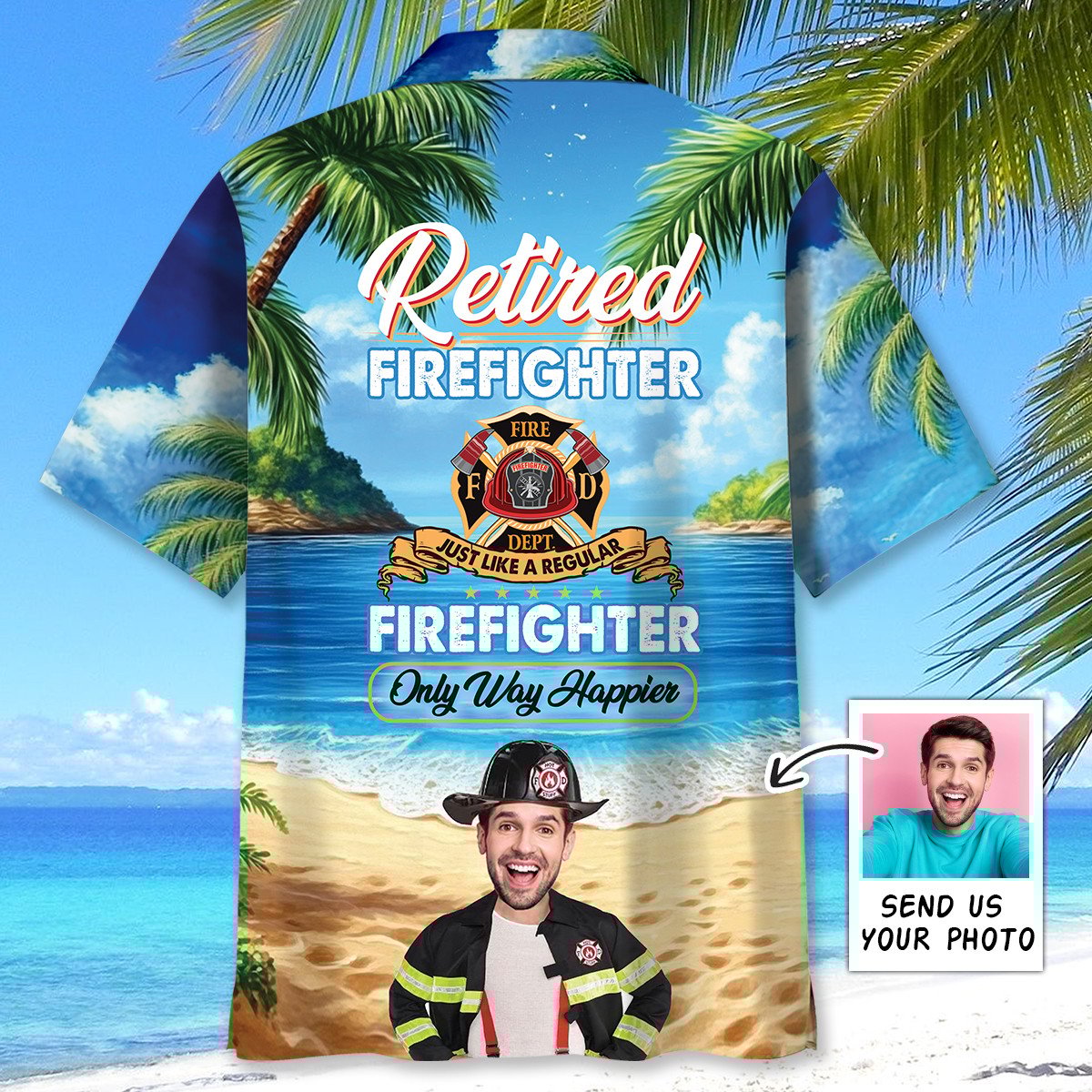 Goalzenith Retired Firefighter Custom Face Hawaiian Shirt For Fan