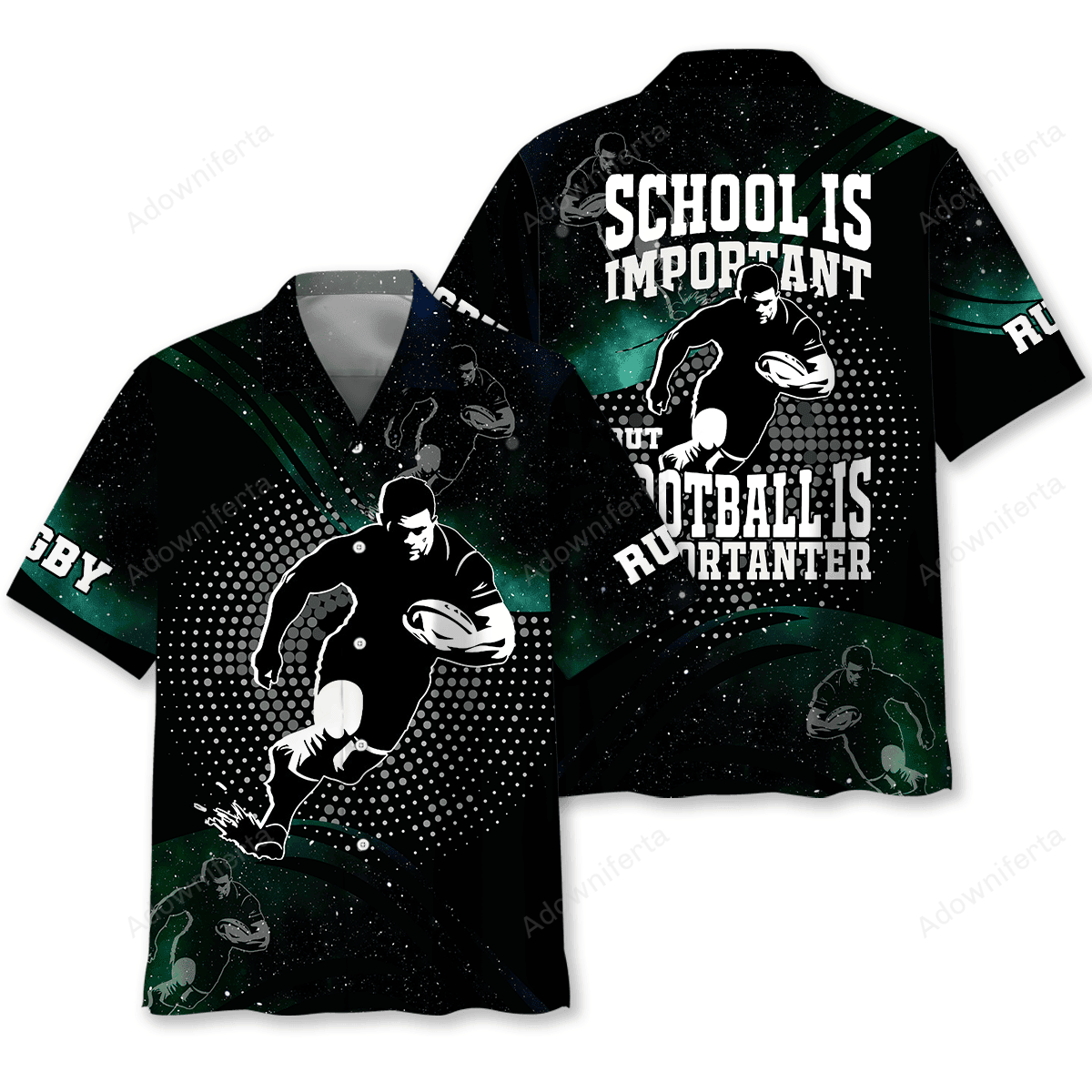 Goalzenith School Is Important Rugby Is Importanter Sports Lover Hawaiian Shirt For Fan