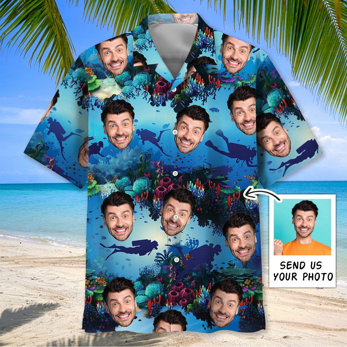 Goalzenith Scuba Diving Custom Face Hawaiian Shirt For Fan