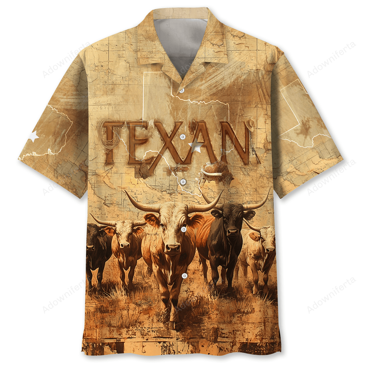 Goalzenith Texan Longhorn Hawaiian Shirt For Fan