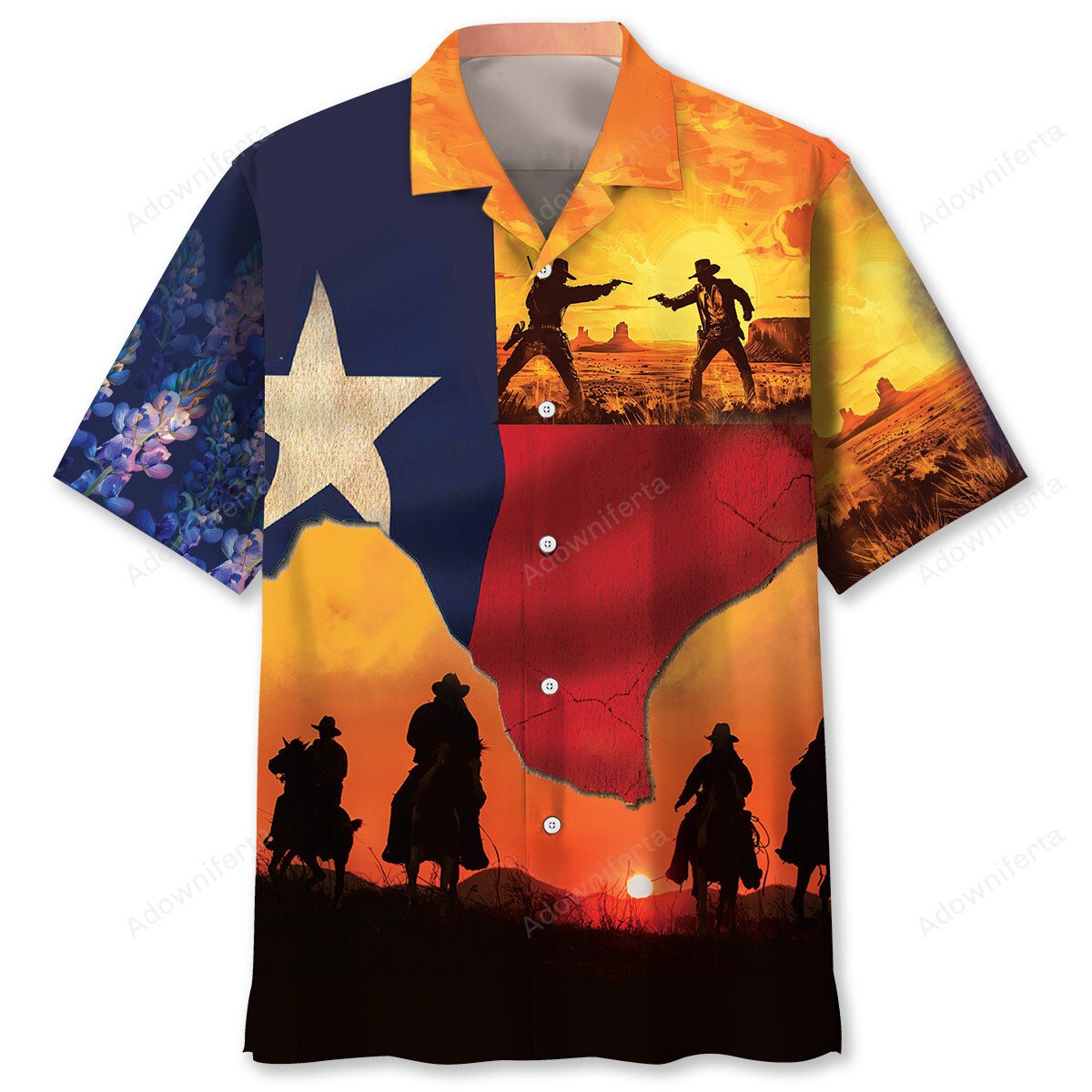 Goalzenith Texas Cowboy Duel Hawaiian Shirt For Fan