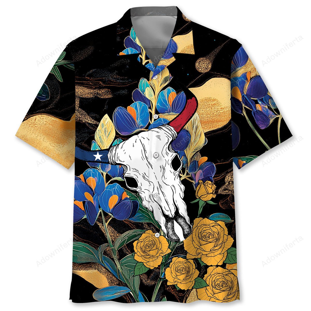 Goalzenith Texas Longhorn Skull Hawaiian Shirt For Fan