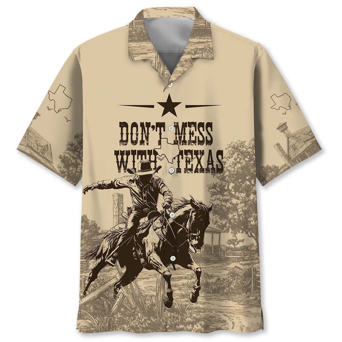 Goalzenith Texas State Cowboy Vintage Hawaiian Shirt For Fan