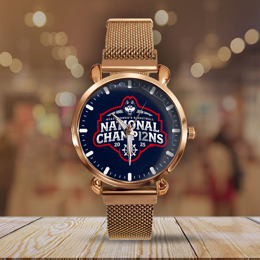 Goalzenith Uconn Huskies NCAA Women's Basketball Mesh Strap Quartz Watch For Fan