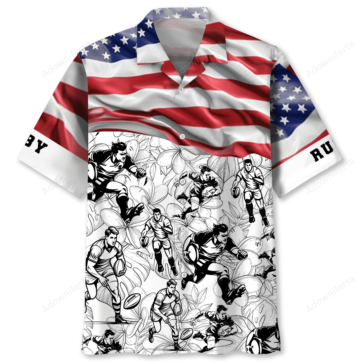 Goalzenith USA Rugby Button Down Hawaiian Shirt For Fan