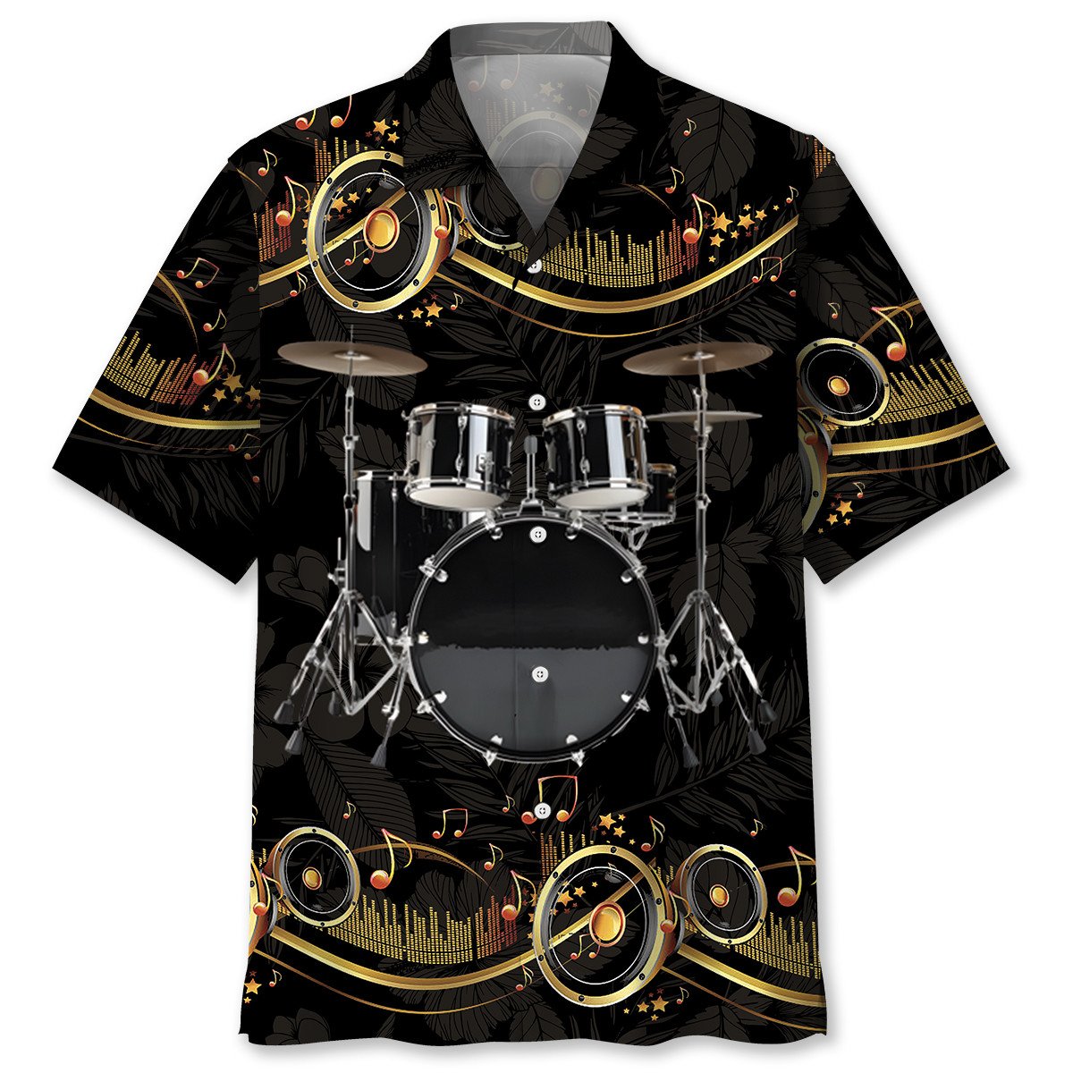 Goalzenith Vintage Black Drum Hawaiian Shirt For Fan