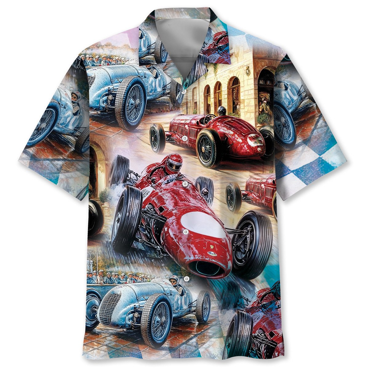 Goalzenith Vintage Classic Race Car Hawaiian Shirt For Fan