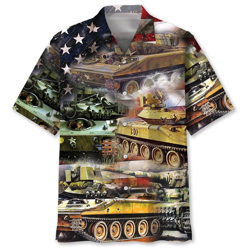 Goalzenith Vintage USA Military Vehicles Hawaiian Shirt For Fan