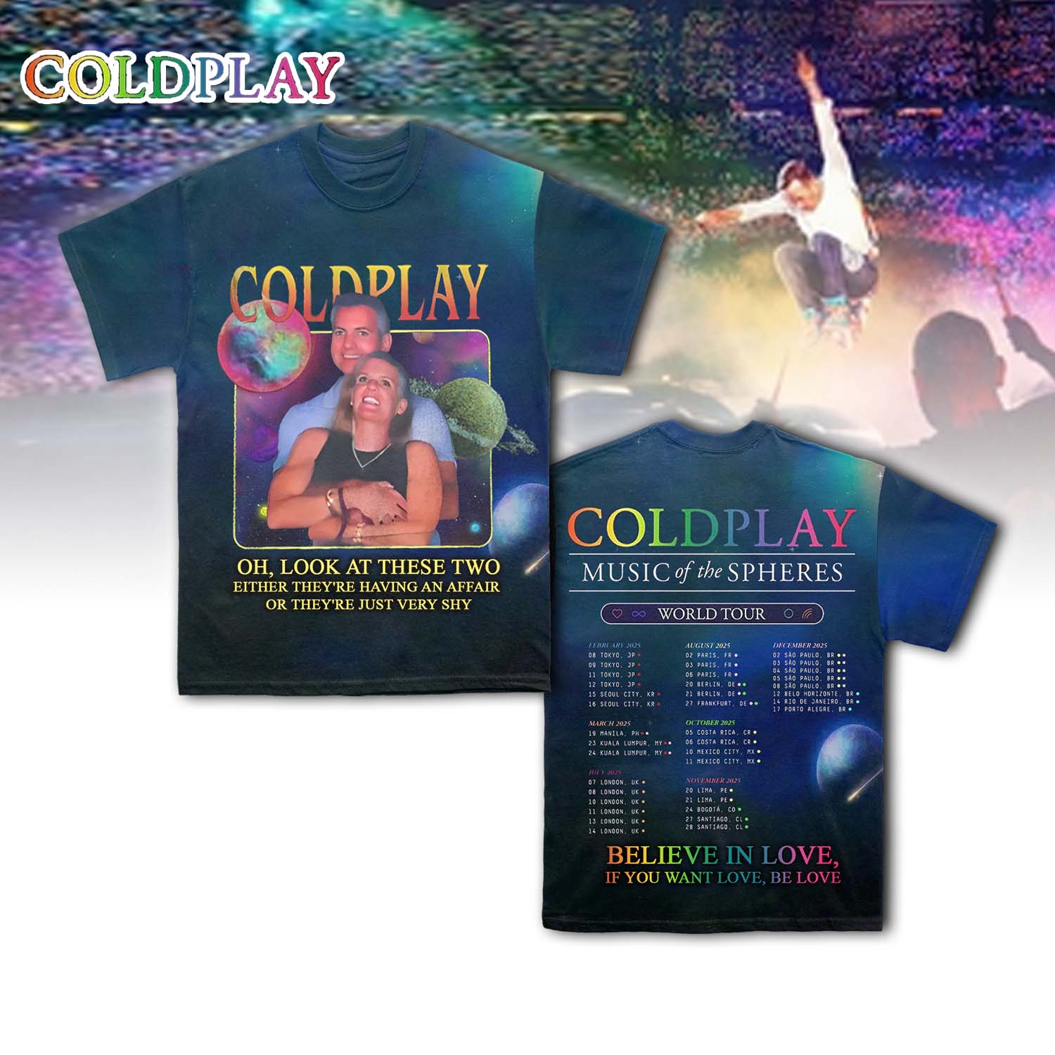 Goalzenith Coldplay’s Kiss Cam Caught Cheating x Family Guys T Shirt Gift For Fans